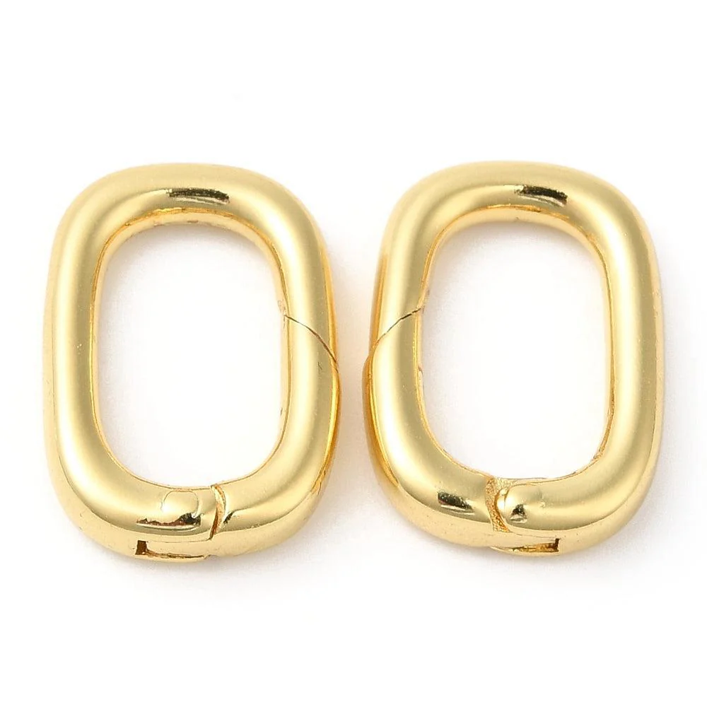 Bedel ovaal sluiting RVS 18K Goud 18mm - per stuk