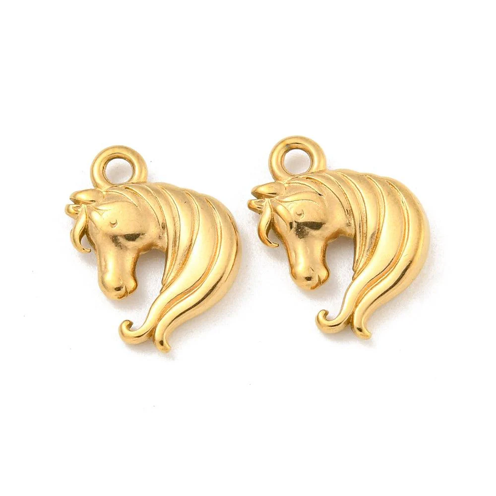 Bedel paard goud 18K 15x13mm
