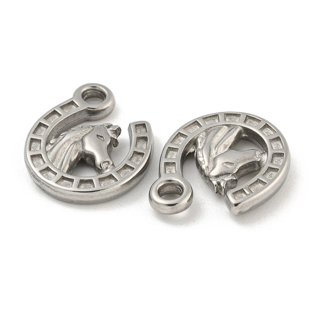 Bedel paard zilver RVS 16x13mm