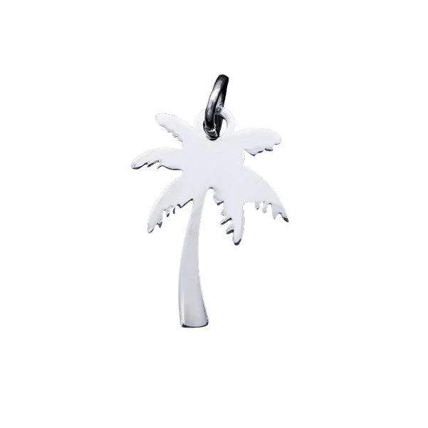 Bedel palmboom RVS zilver 18x12mm