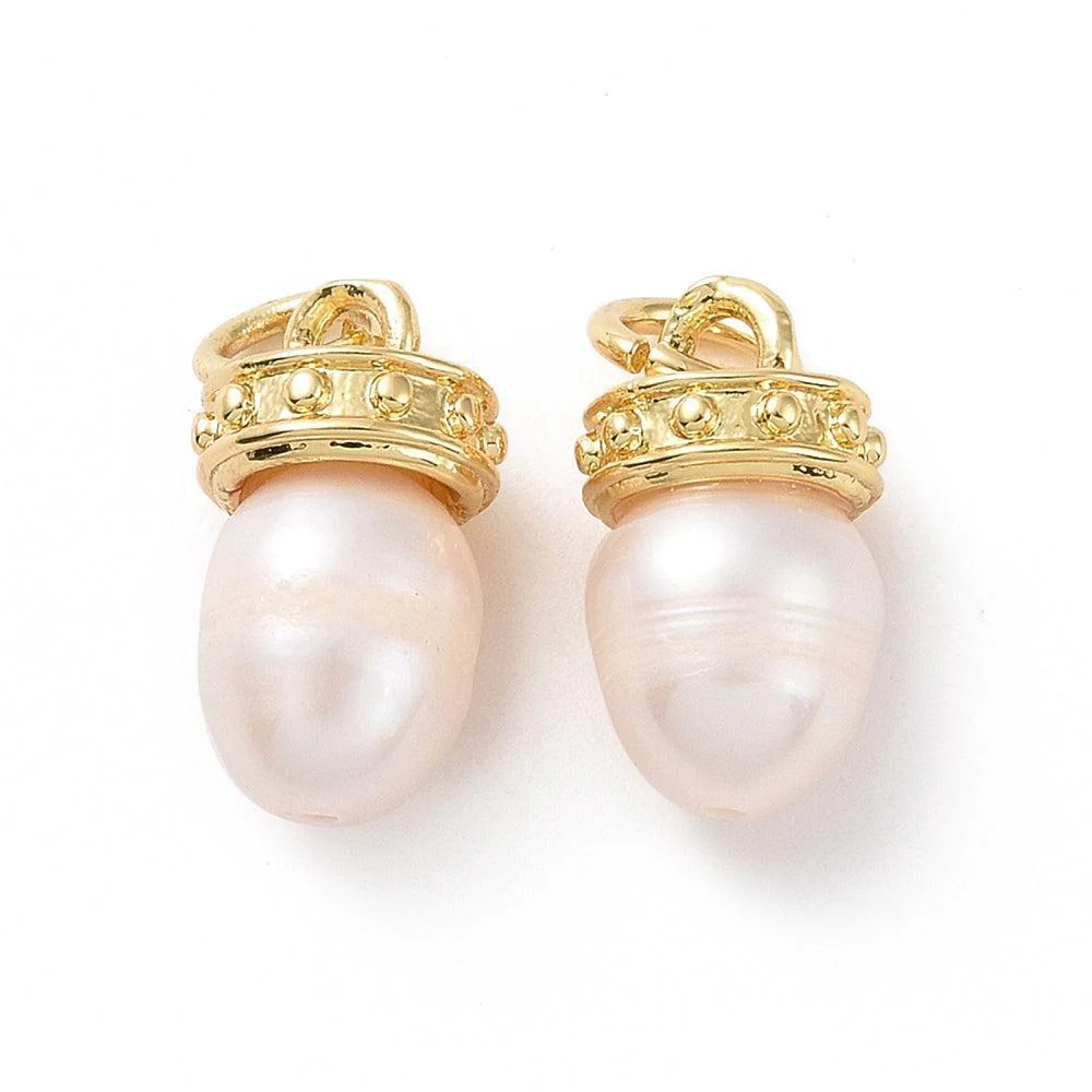 Bedel parel ovaal 18K goud 14mm- per stuk