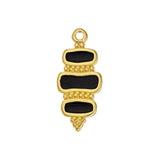 Bedel Rechthoeken Zwart-Goud 24K DQ 10x23mm
