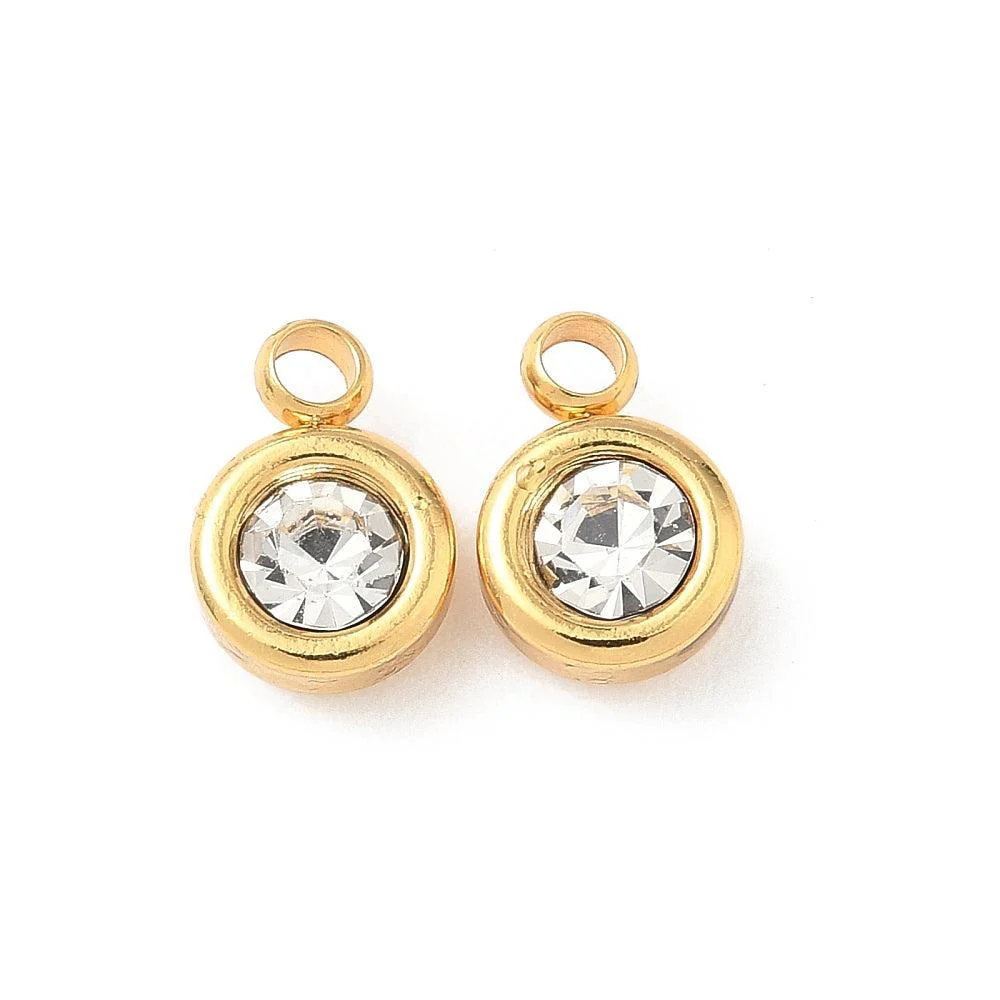 Bedel rhinestone RVS Clear 18k 9mm - per stuk