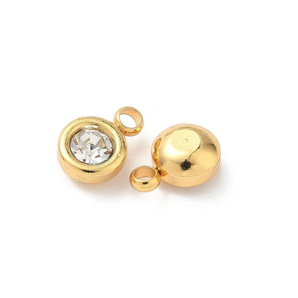 Bedel rhinestone RVS Clear 18k 9mm - per stuk - Image 2