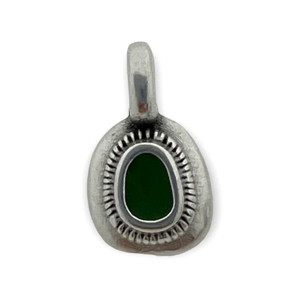 Bedel rond mini motief groen Zilver DQ 6x11mm - Image 2