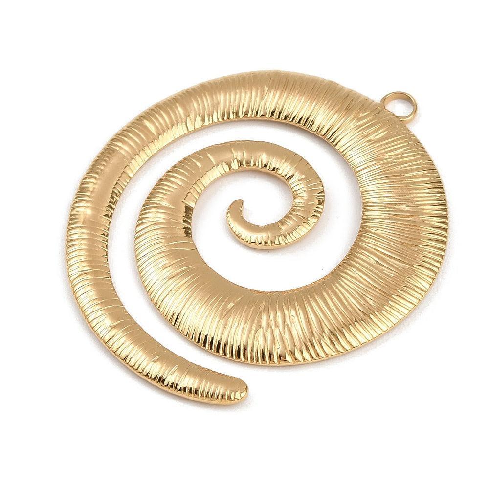 Bedel rond spiraal Goud 48mm - per stuk - Image 2