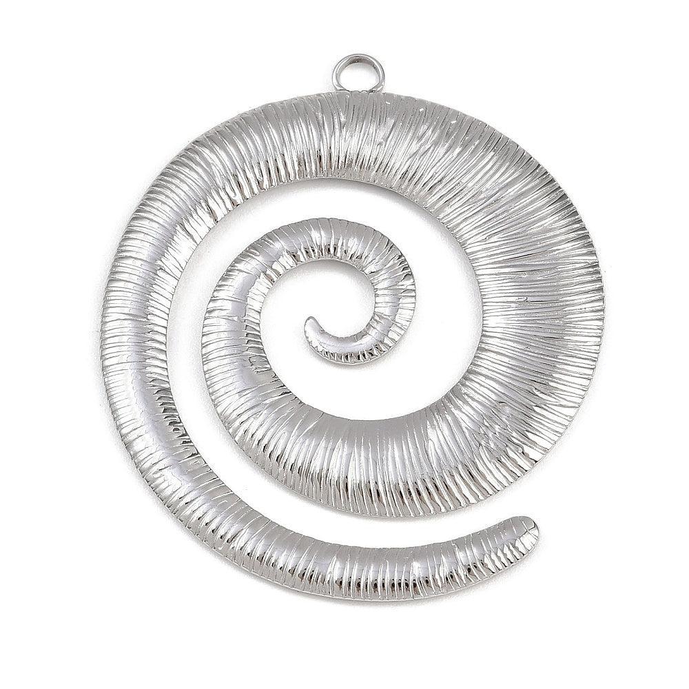 Bedel rond spiraal Zilver 48x42mm - per stuk