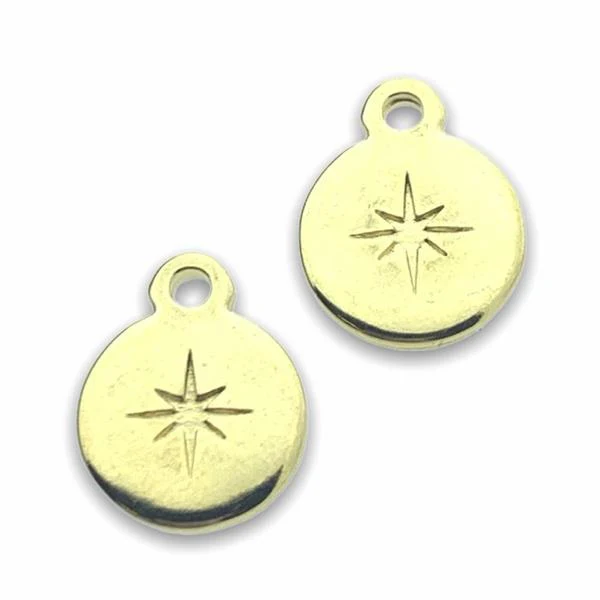 Bedel rond ster Goud 24kr DQ 12x15mm - Image 2