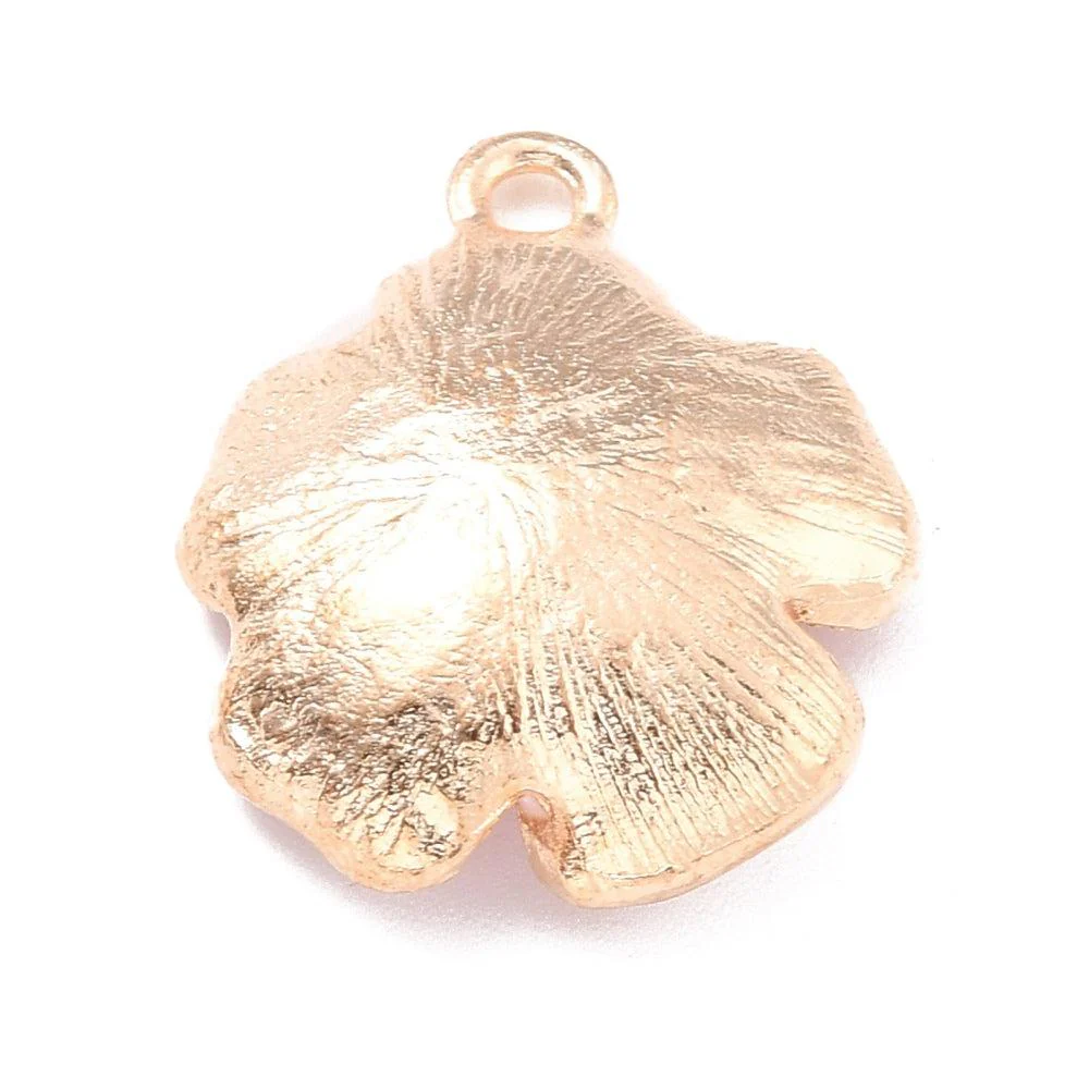 Bedel roze bloem basic goud 23x20mm - Image 2