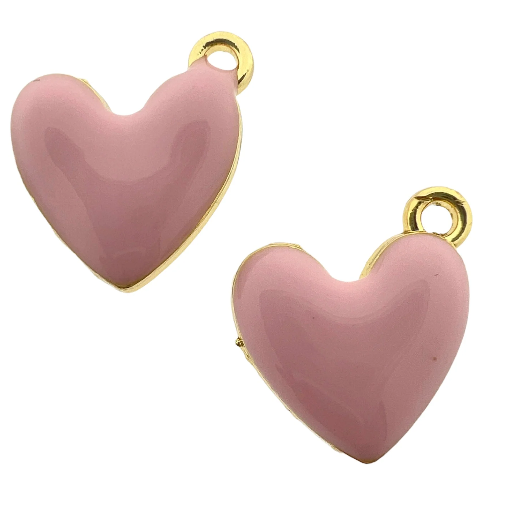 Bedel roze hartje 16x15x3mm