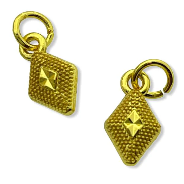Bedel ruit Gold plated 12x7mm