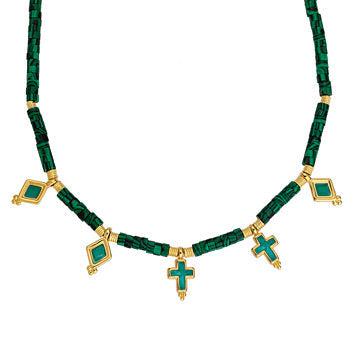 Bedel Ruitje Groen-Goud 24K DQ 17mm - per stuk - Image 3