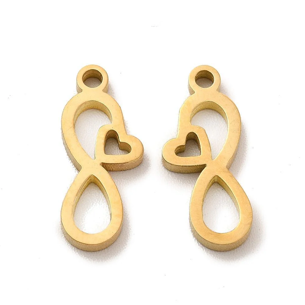 Bedel RVS goud infinity 15mm - per stuk - Image 2