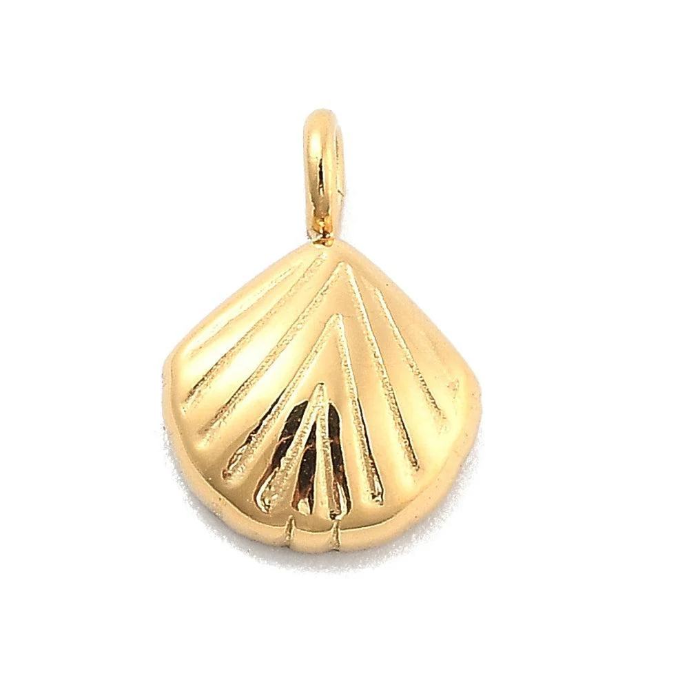 Bedel schelp Goud 10x7x2mm- Per Stuk - Image 2