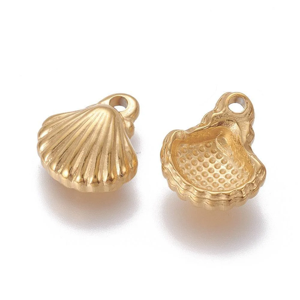 Bedel schelp Goud 12x10mm - per stuk - Image 2