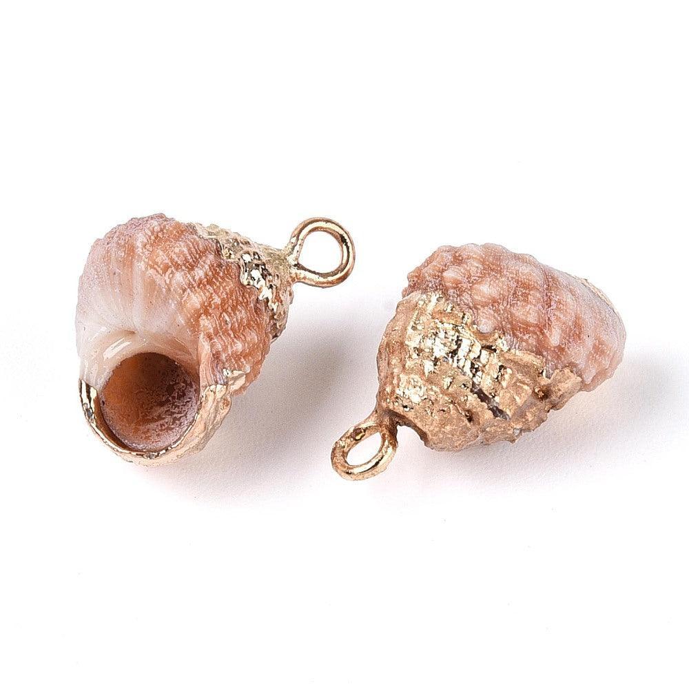 Bedel schelp Goud / Peach ±11mm - per stuk - Image 2