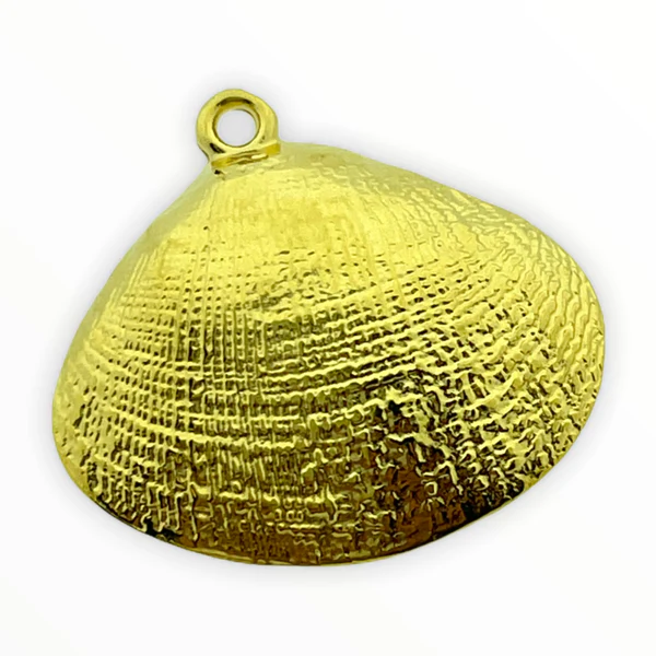 Bedel schelp groot Goud 24kr DQ 25x23mm