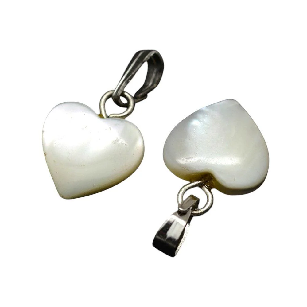 Bedel schelp hartje RVS zilver 12mm - per stuk