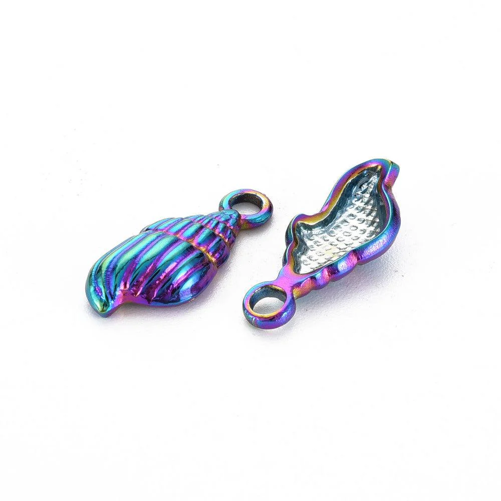 Bedel schelp regenboog RVS 18x8mm - Image 2