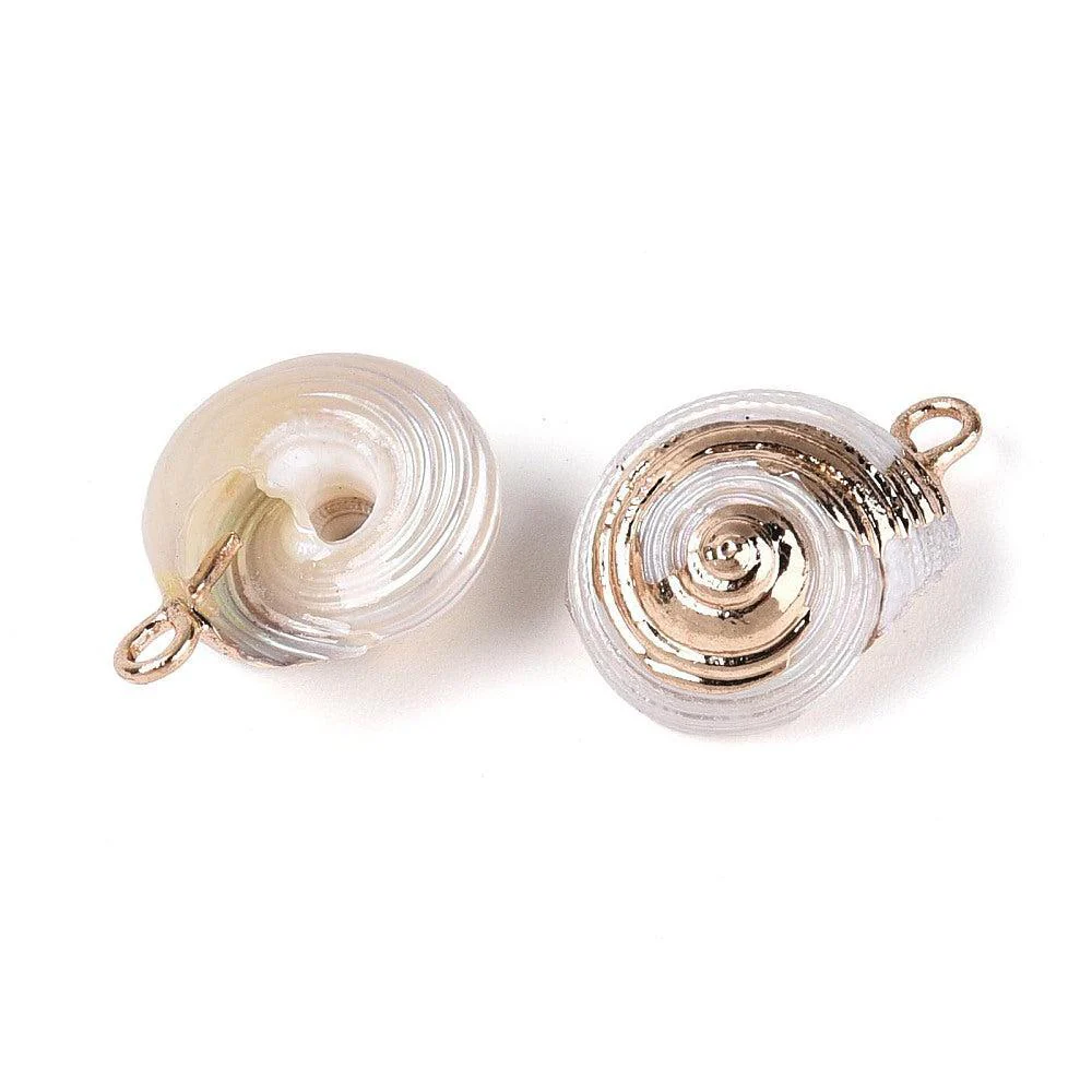 Bedel schelp whitesmoke goud ±16mm - per stuk