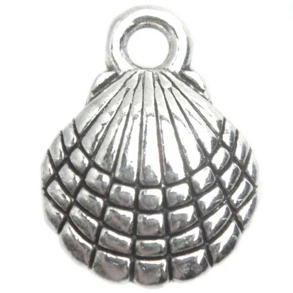 Bedel schelp Zilver 13x10mm - 5 stuks