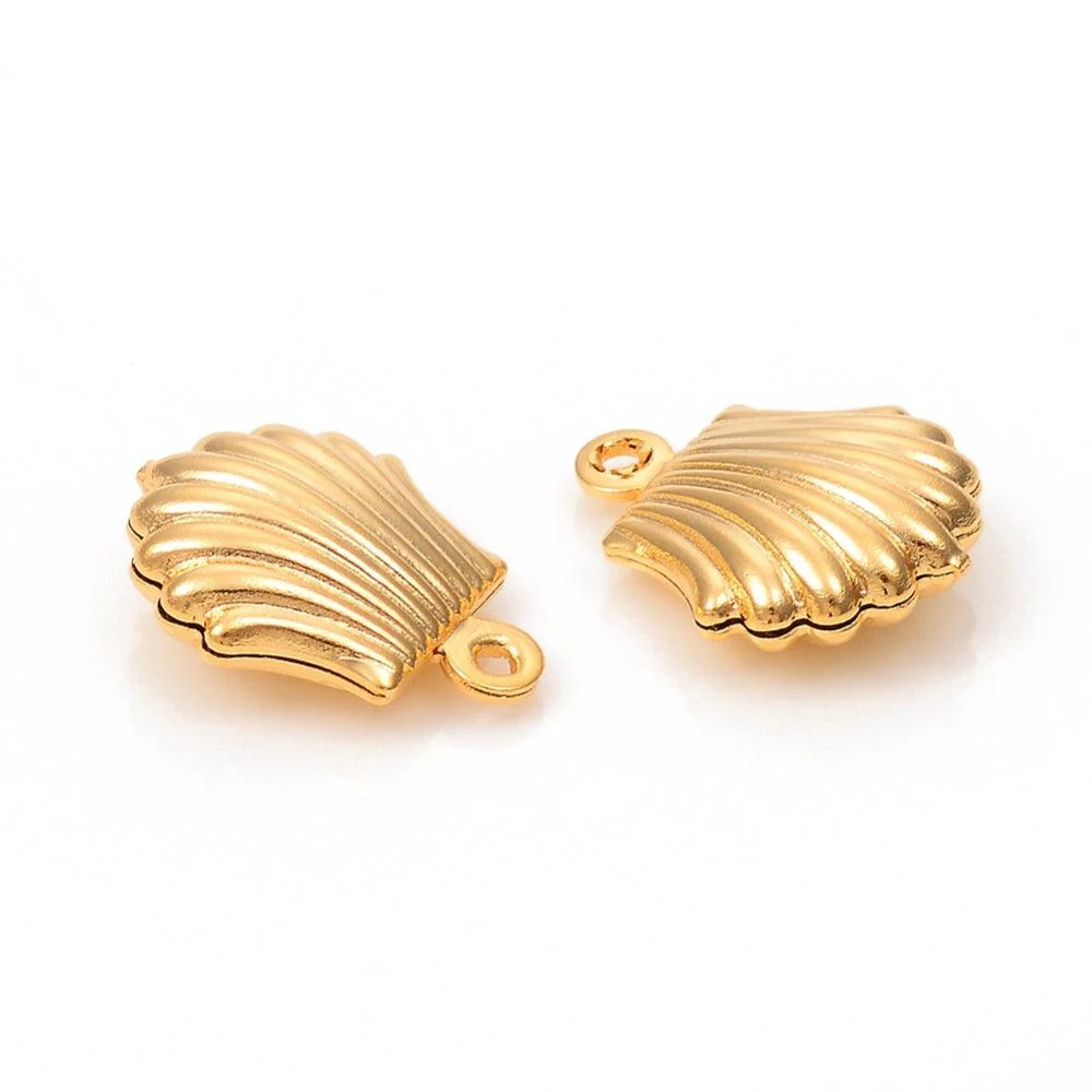 Bedel schelpje Stainless steel 18k Goud 14mm