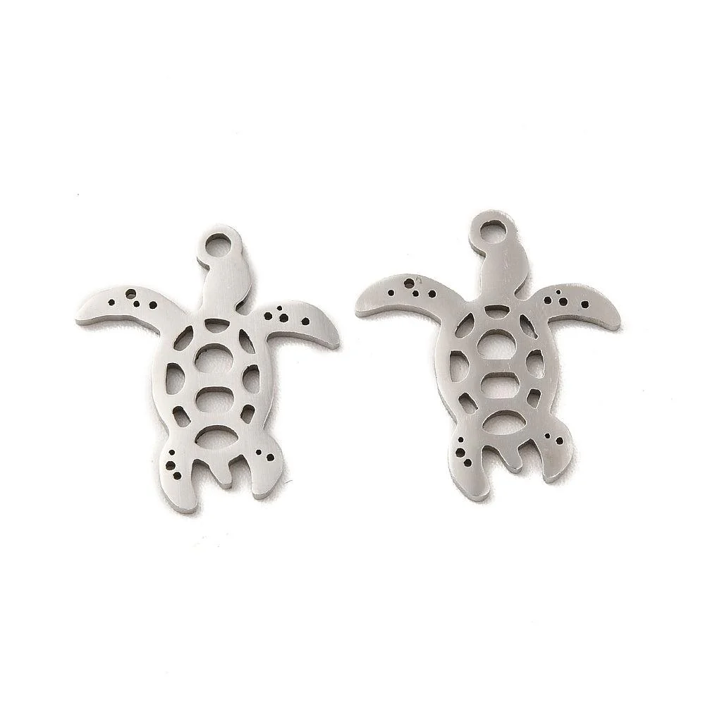 Bedel schildpad open Stainless steel zilver 18mm