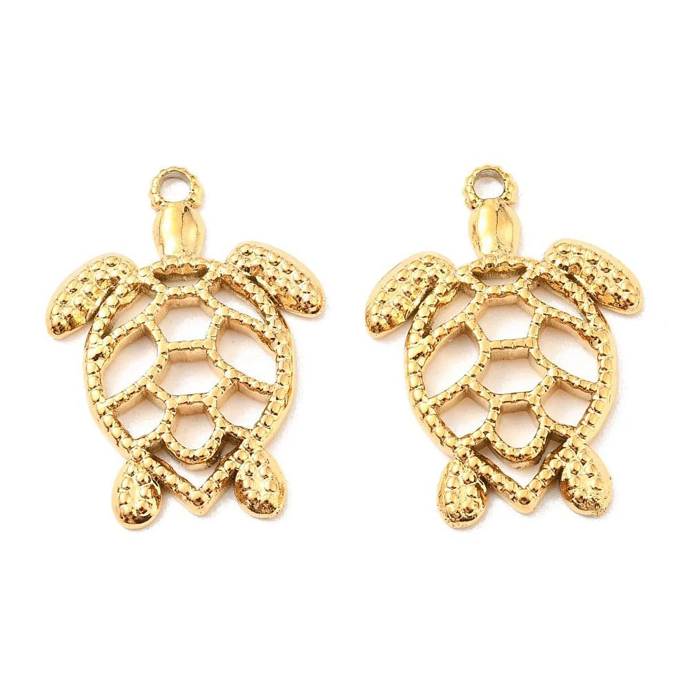 Bedel schildpad Stainless steel 18k Goud 22mm