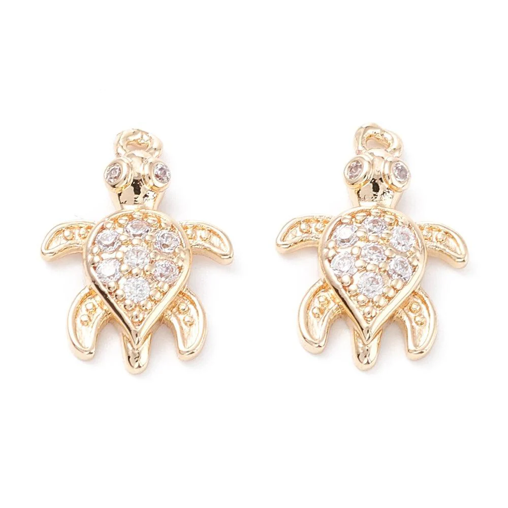 Bedel schildpad zirconia goud 16x11mm