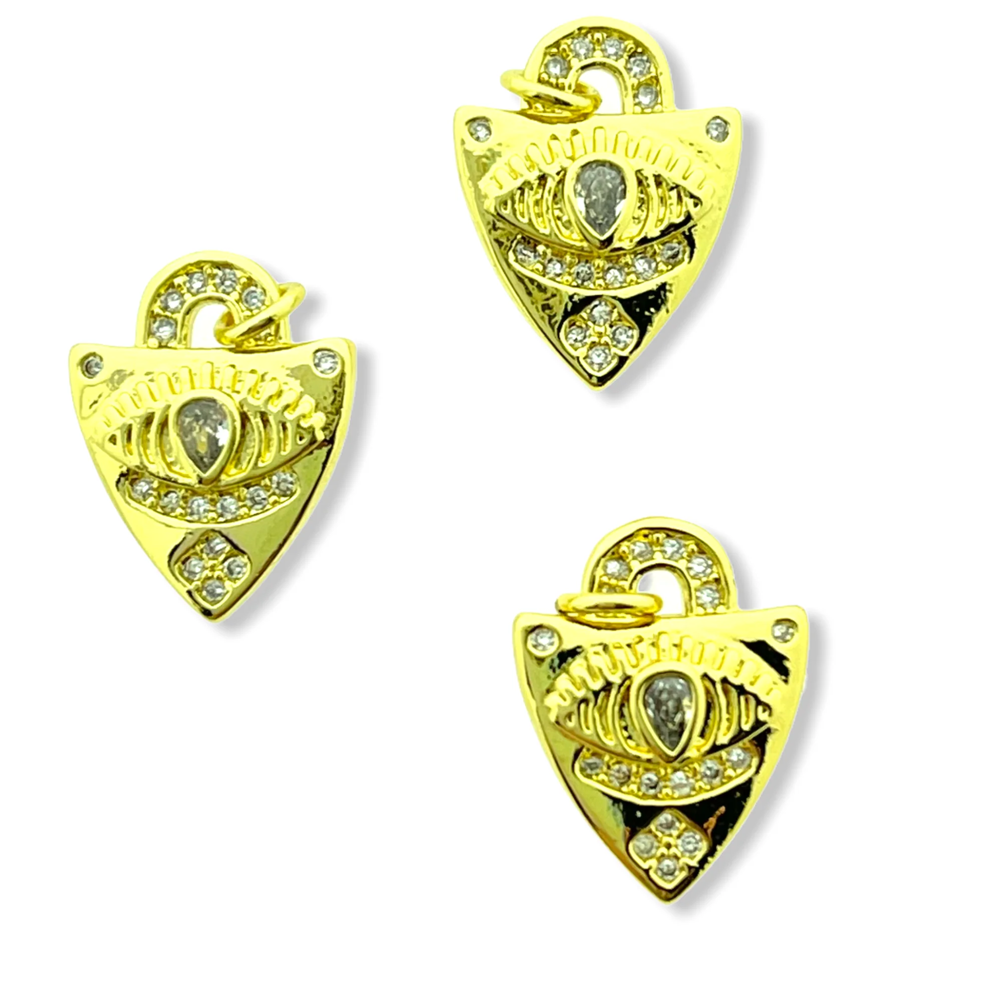 Bedel shield Zirconia Gold plated 14x11mm