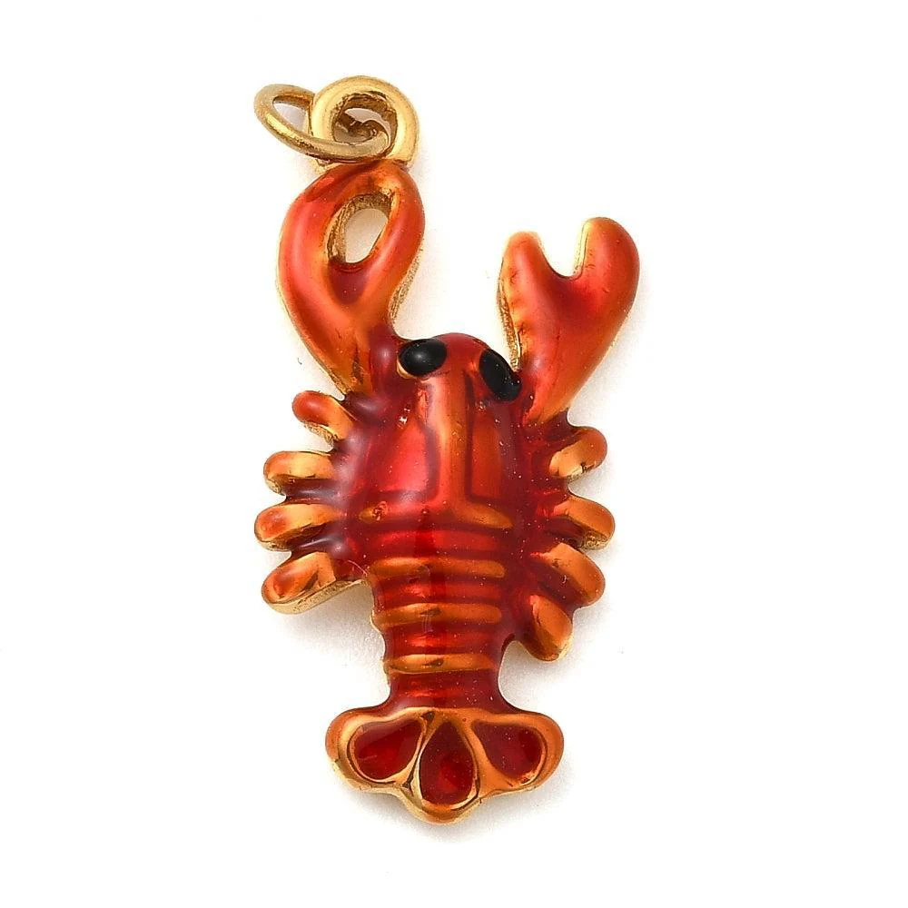 Bedel shrimp RVS 18K goud 21,5mm - per stuk