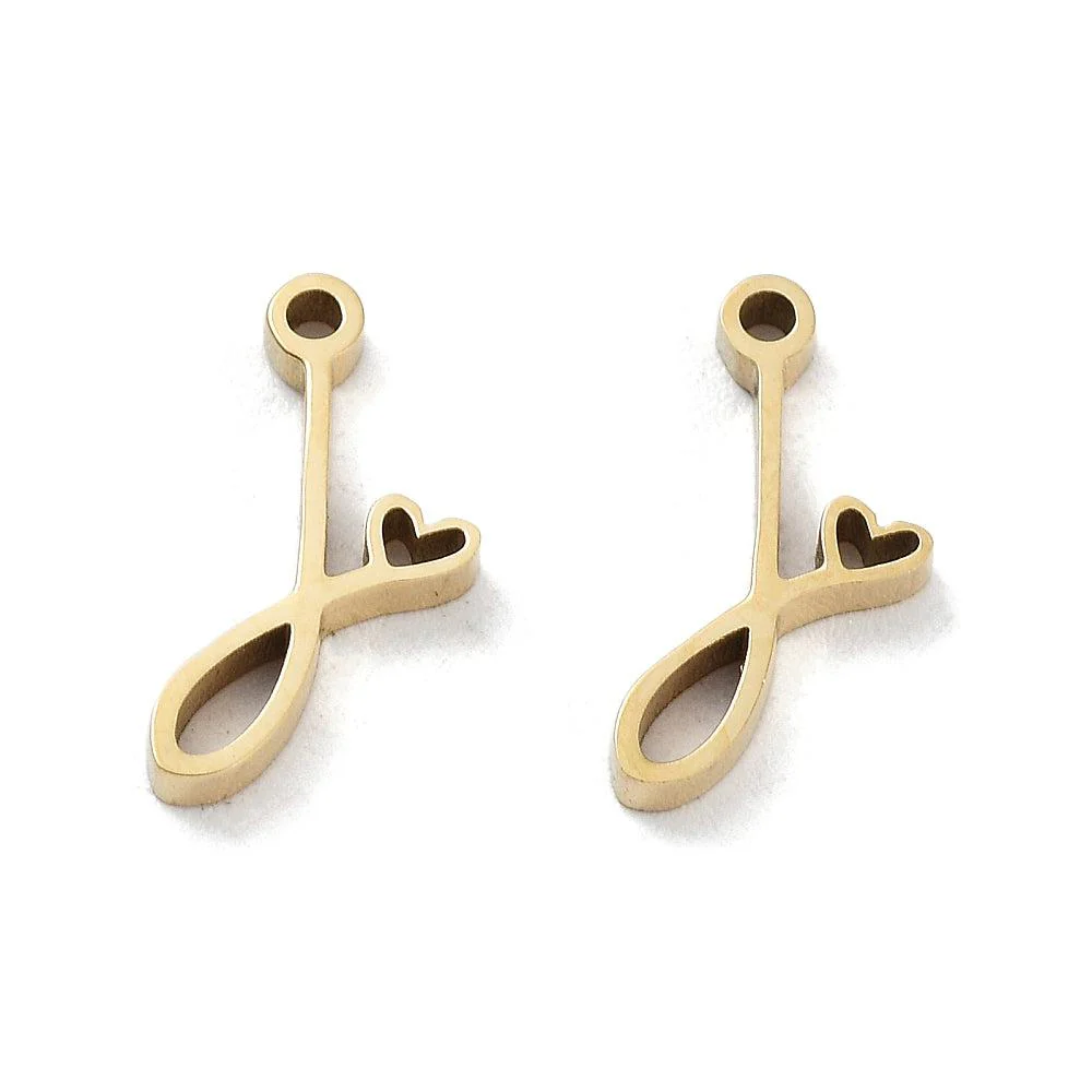 Bedel sierlijk alfabet A-Z goud RVS 14K 11x7mm - Image 10