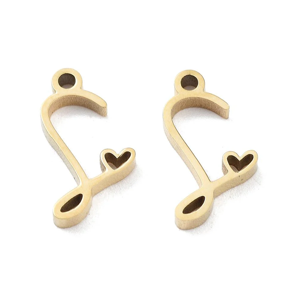 Bedel sierlijk alfabet A-Z goud RVS 14K 11x7mm - Image 19