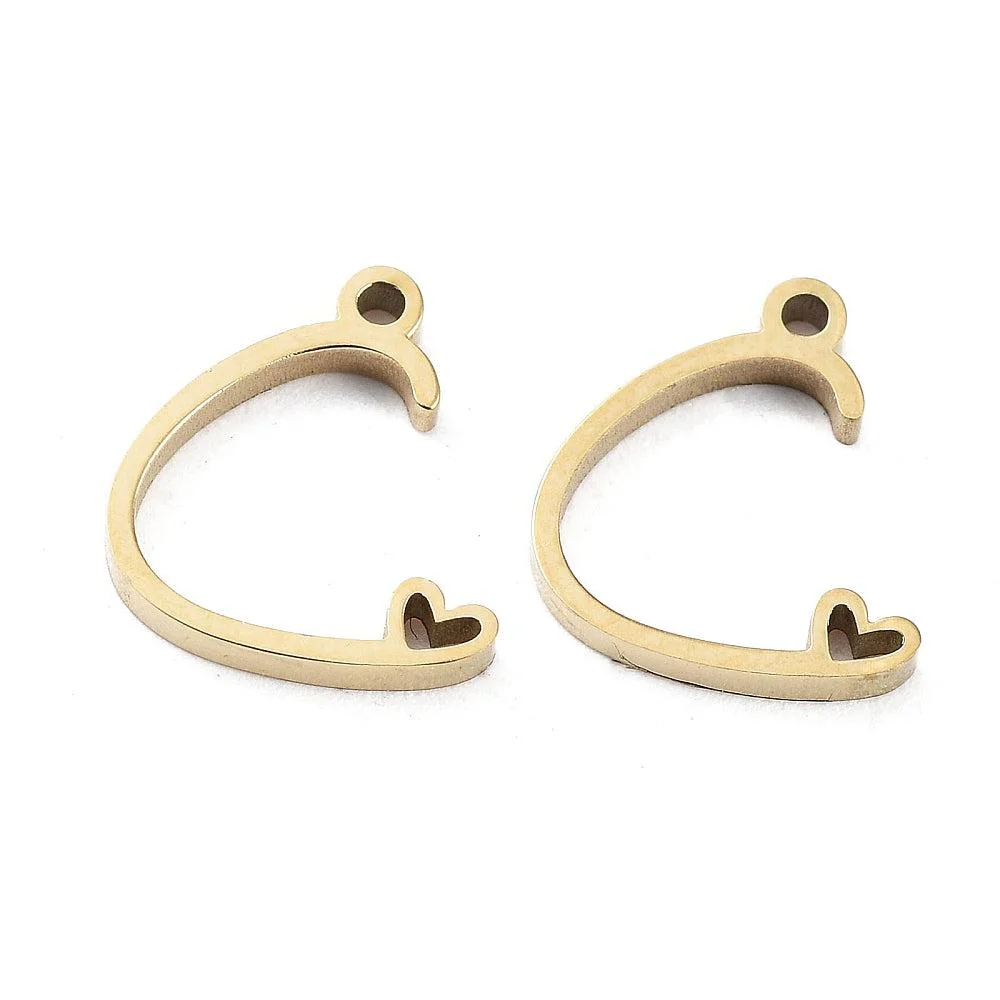 Bedel sierlijk alfabet A-Z goud RVS 14K 11x7mm - Image 3