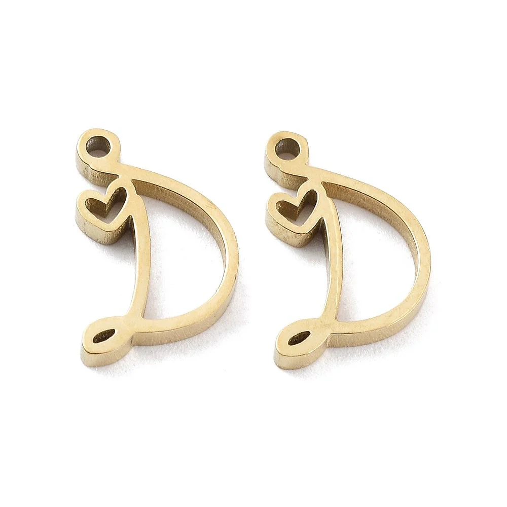 Bedel sierlijk alfabet A-Z goud RVS 14K 11x7mm - Image 4