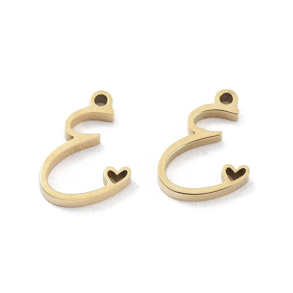 Bedel sierlijk alfabet A-Z goud RVS 14K 11x7mm - Image 5