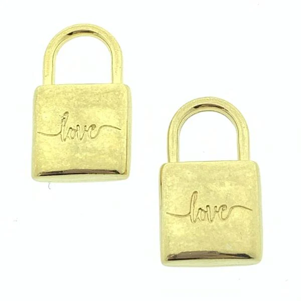 Bedel slot 'love' Goud 24kr DQ 14x24mm