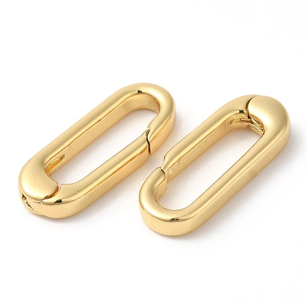 Bedel sluiting ovaal RVS 18K Goud 18mm - per stuk
