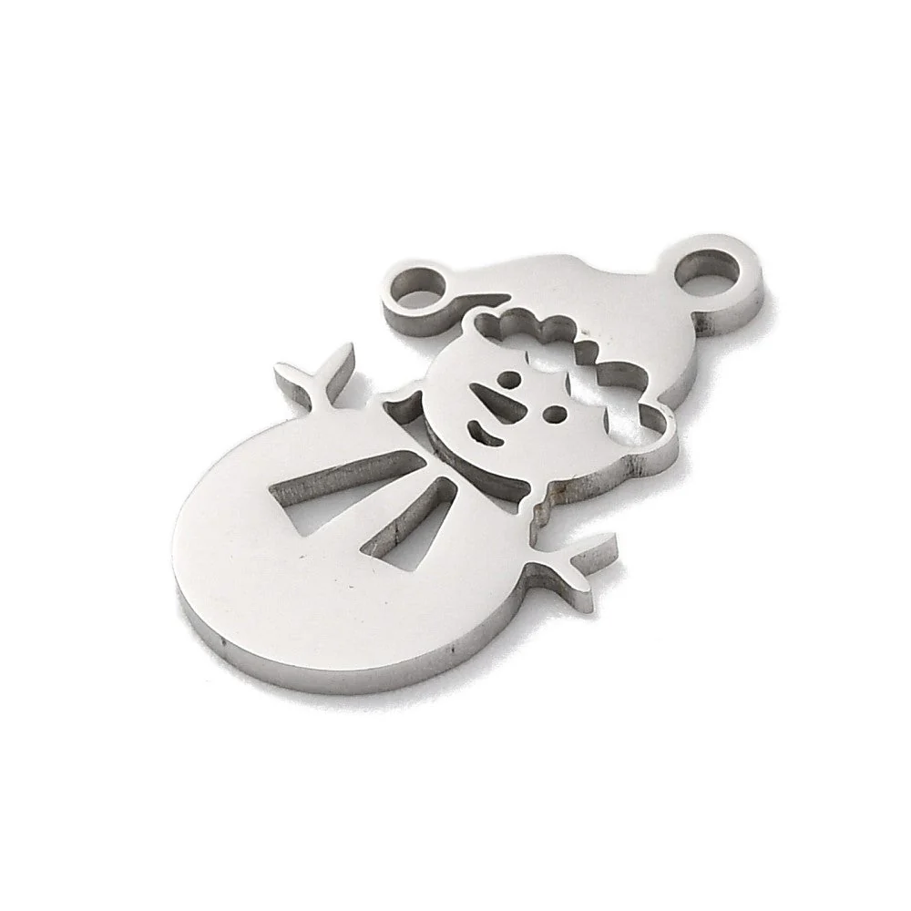 Bedel Sneeuwpop RVS zilver 17x11mm - per stuk - Image 2