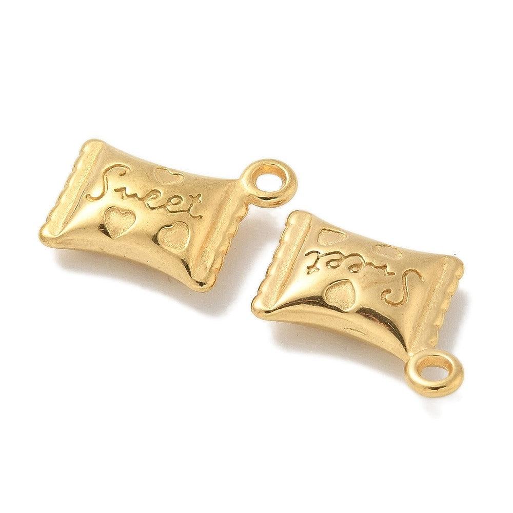Bedel Snoepje RVS 18K Gold Plated 20x16mm - per stuk - Image 2