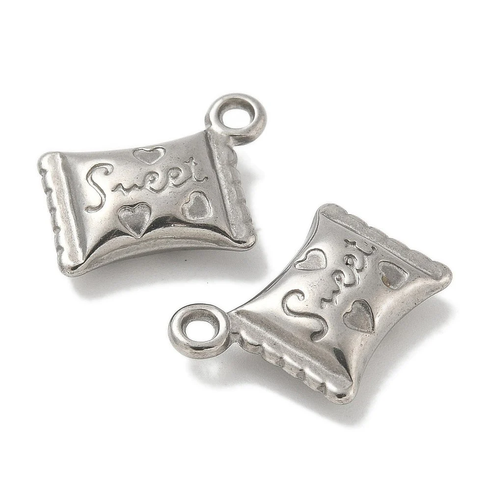 Bedel Snoepje RVS zilver 20x16mm - per stuk - Image 2