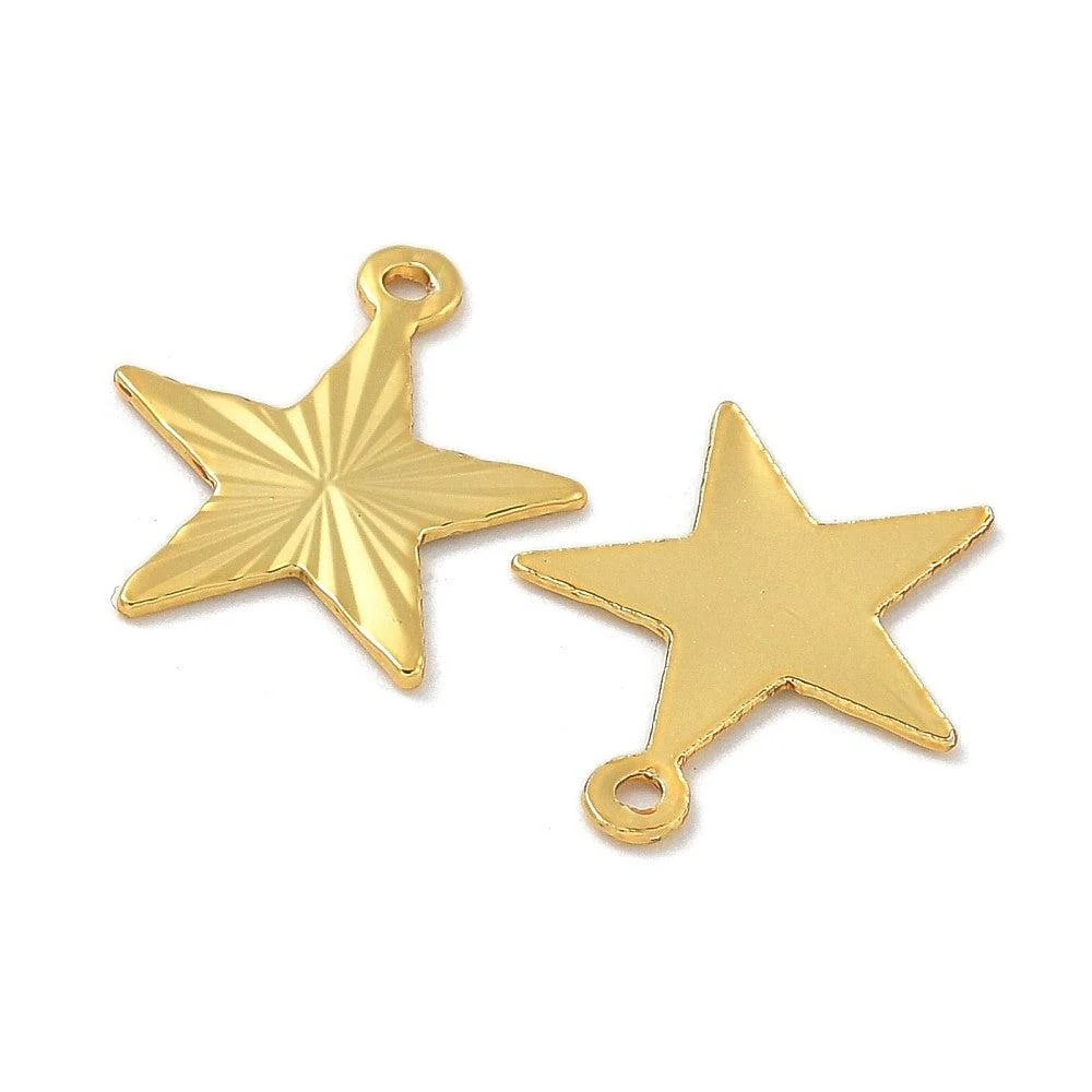 Bedel ster 18K Gold plated  12mm - per stuk - Image 2