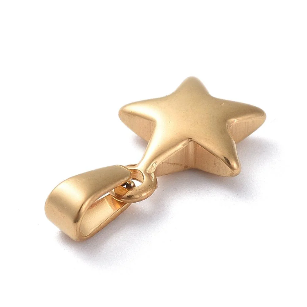 Bedel ster RVS goud 11x14mm - per stuk - Image 2