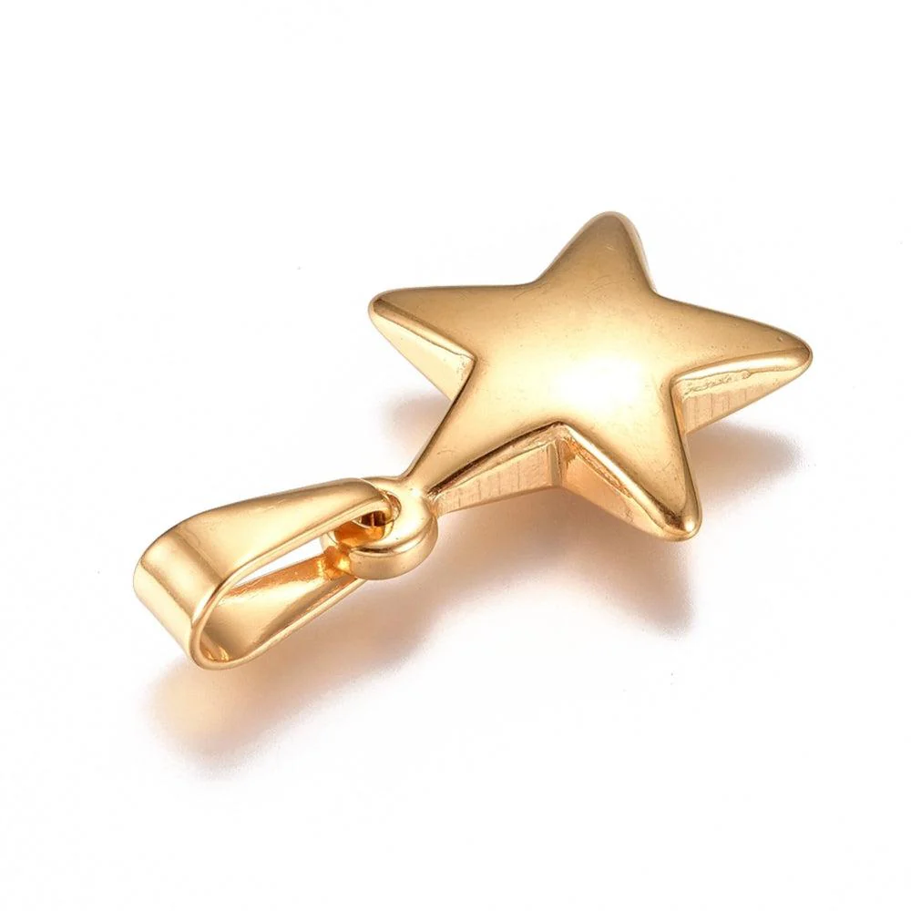 Bedel ster RVS goud 20x24mm - per stuk - Image 2