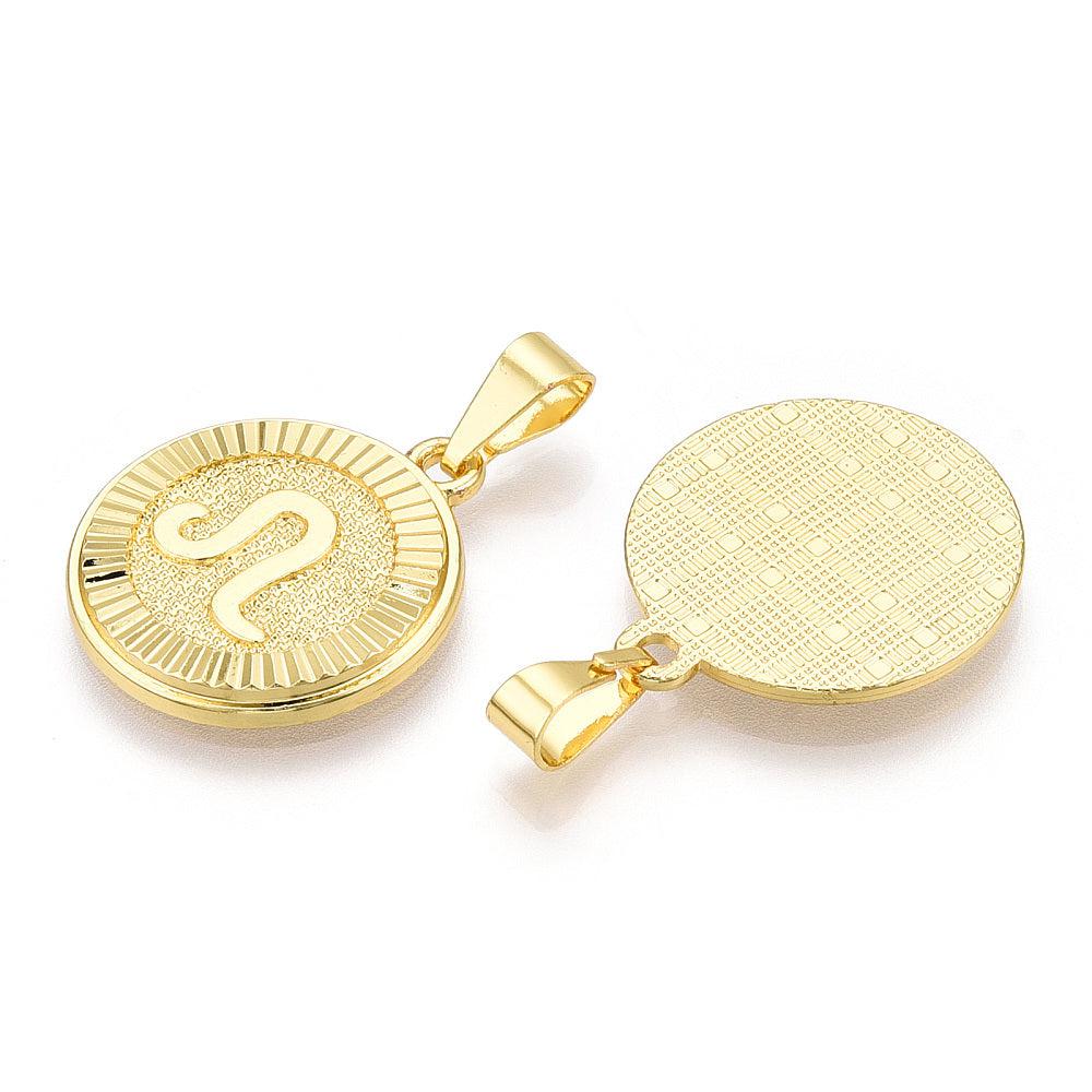 Bedel sterrenbeeld 'leeuw' 24x20.5x2mm RVS 18K goud