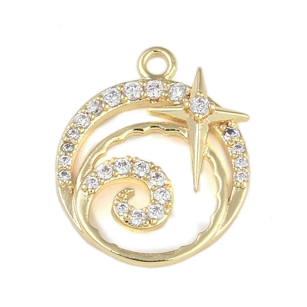 Bedel sterrenbeeld zirconia 'maagd' goud