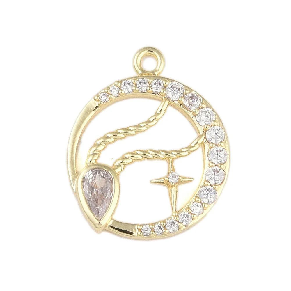 Bedel sterrenbeeld zirconia 'steenbok' goud