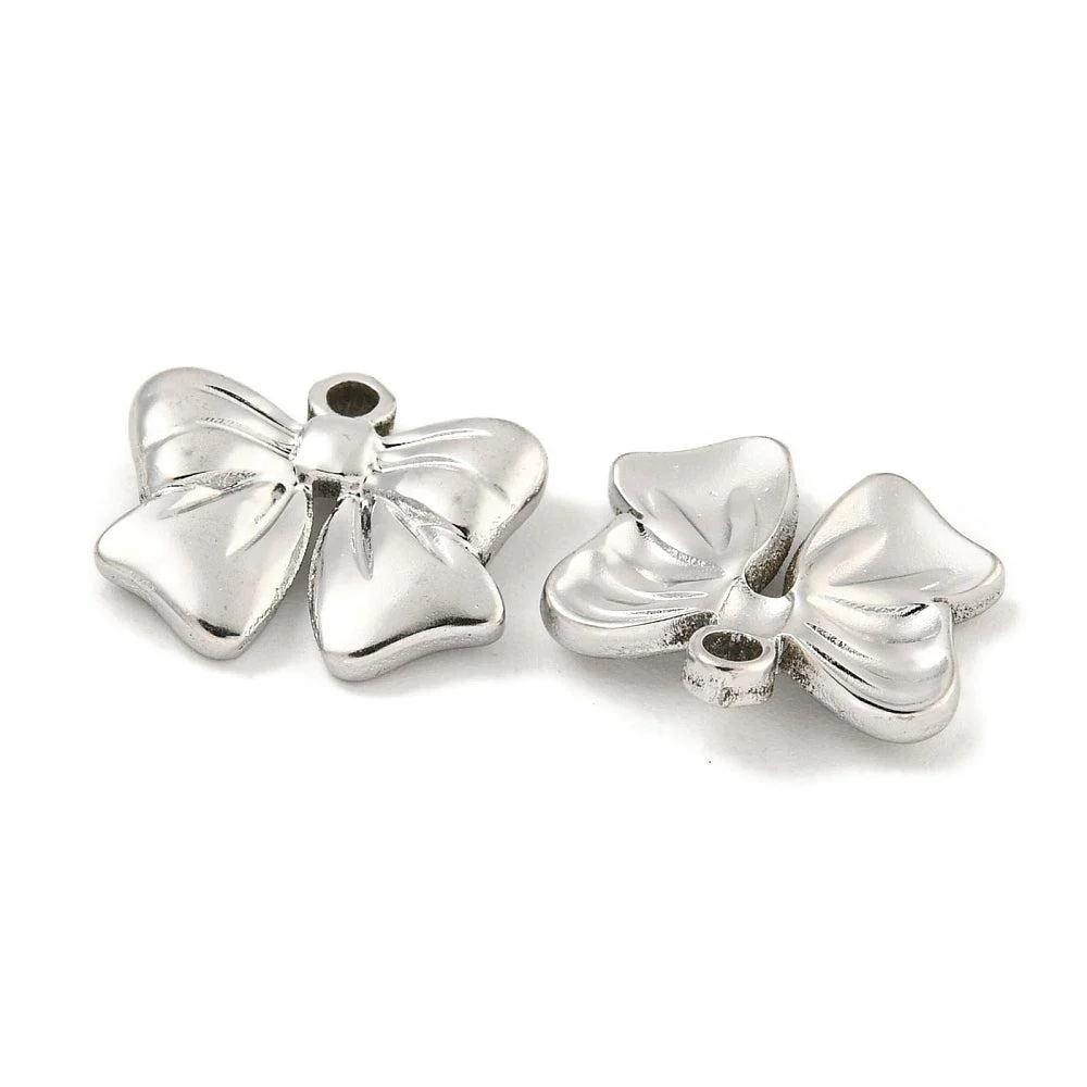 Bedel strik zilver RVS 13x15mm - Image 2