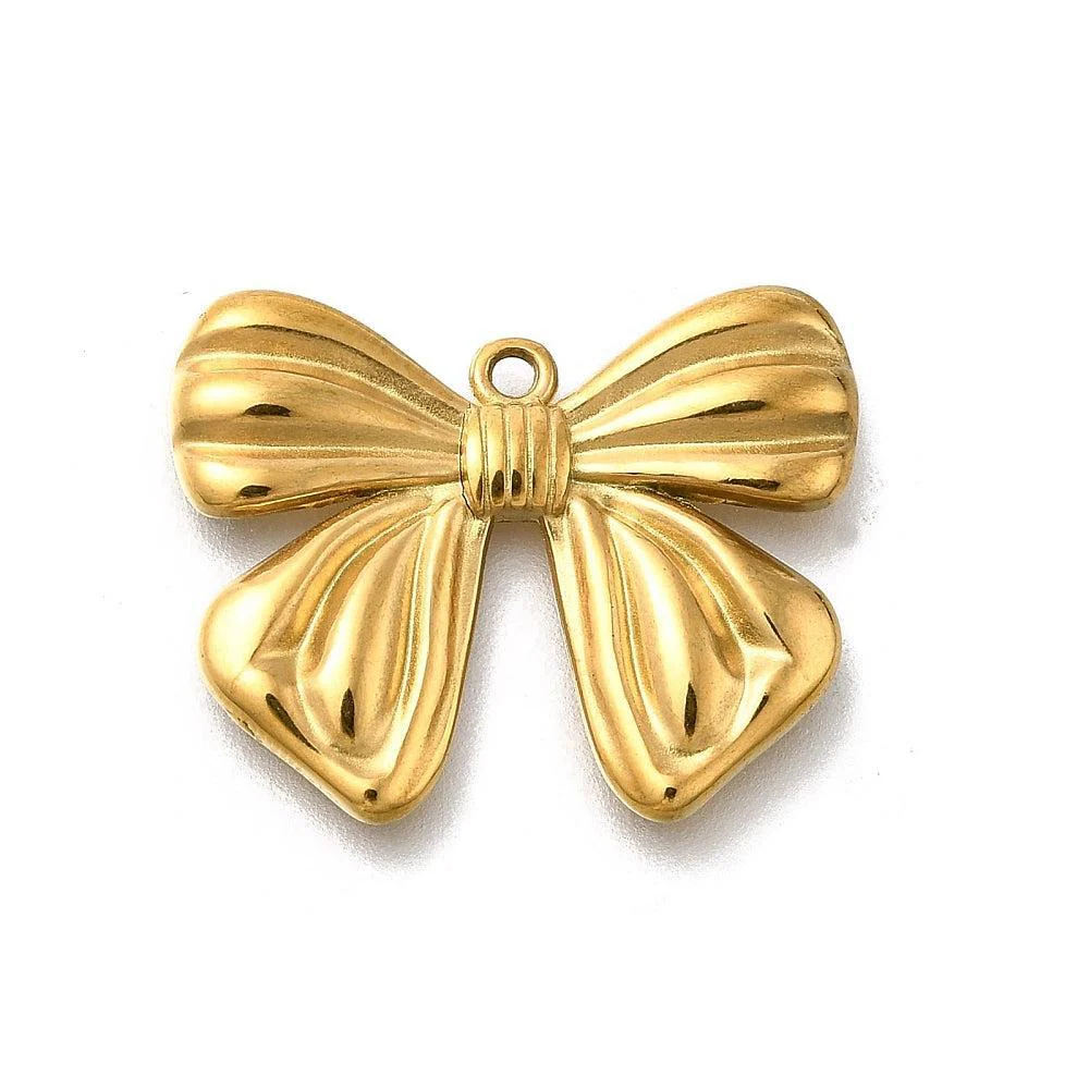 Bedel strik RVS 18K Goud 20mm - per stuk