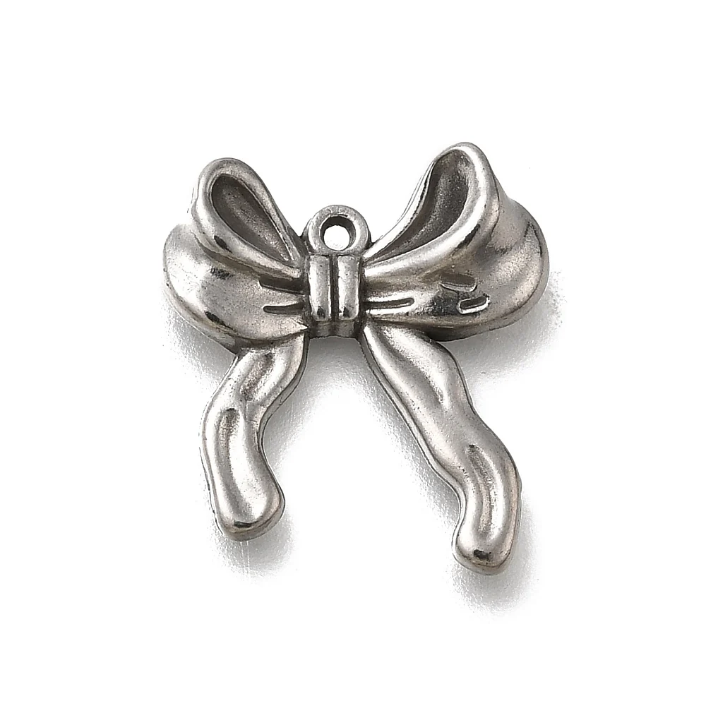 Bedel strik RVS zilver 19,5mm- per stuk